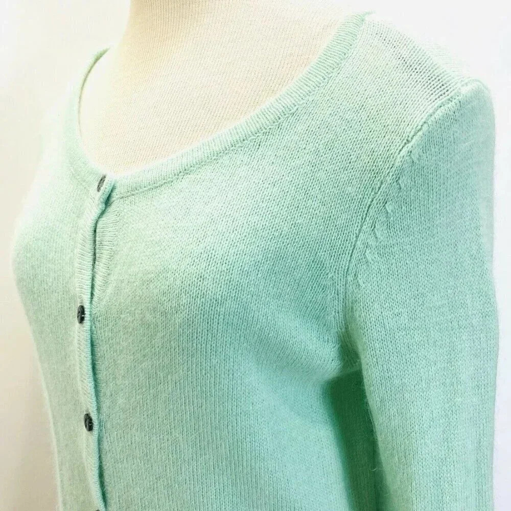 NWT H&M BASIC Women Long Sleeve Open Front Green Casual Cardigan Sweater Small - Picture 5 of 12